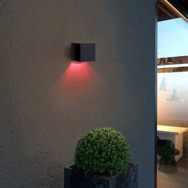 2-Pack Solar Powered Oudoor Landscape Wall Lights Waterproof RGBW Outdoor Lights for Garden Patio Yard
