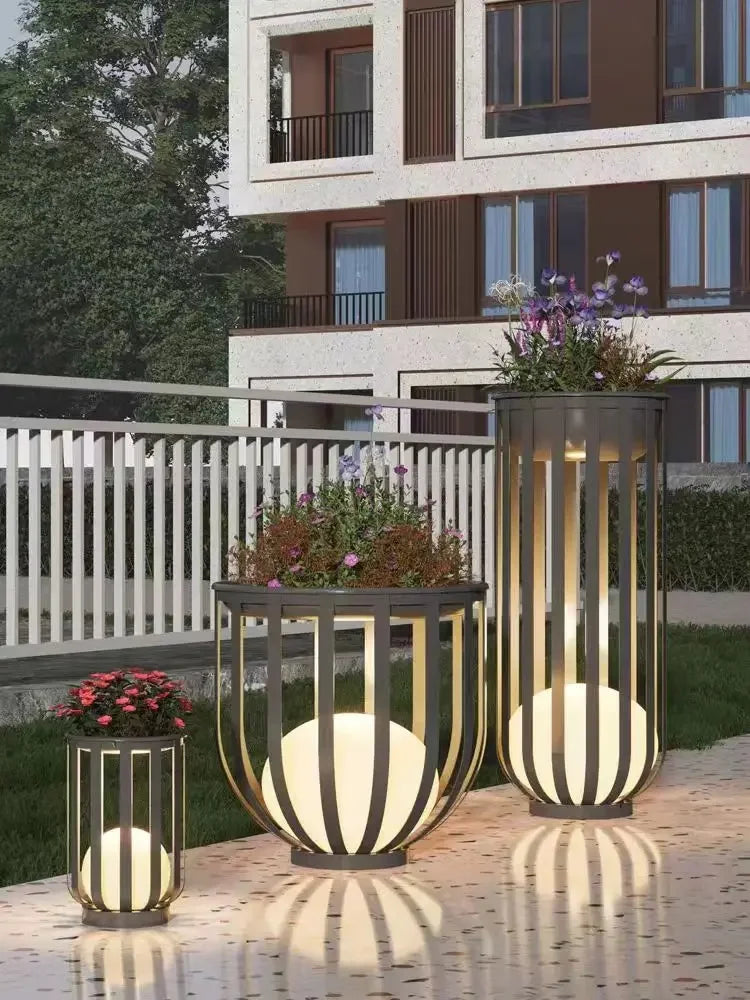 Garden Villa Outdoor Solar Floor Light Courtyard Waterproof Lawn LampTerrace Tea Table Light Outdoor Landscape Decoration