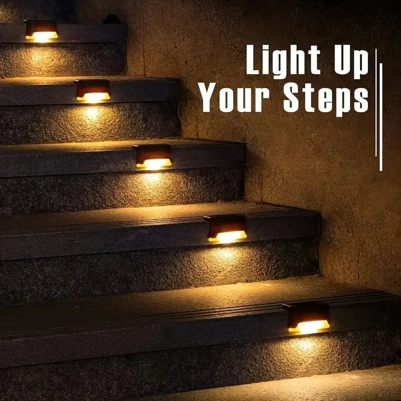 16 PCs of solar outdoor deck lights commercial street LED step lights suitable for balconies terraces stairs fences lanes paths