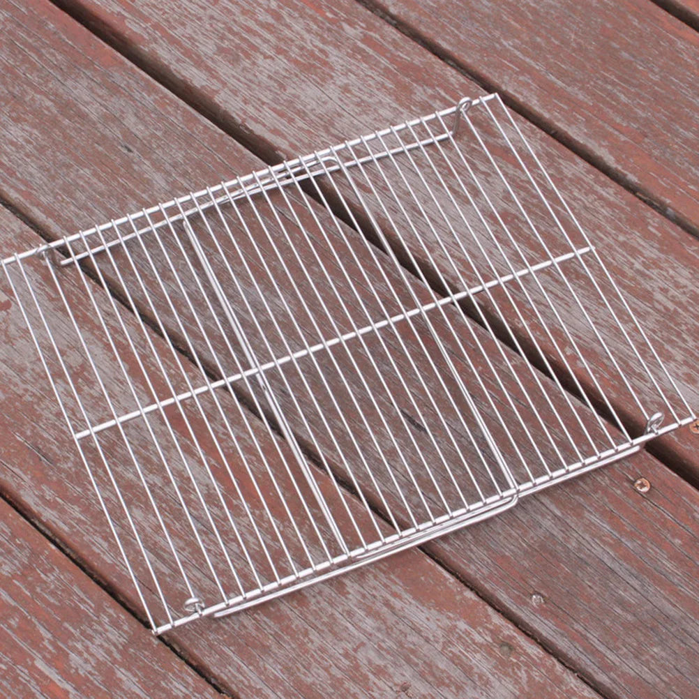 Portable Grill for Camping Stainless Steel Mini BBQ Tools Outdoor Barbecue Accessories Portable BBQ Mesh Barbecue Silver Tools