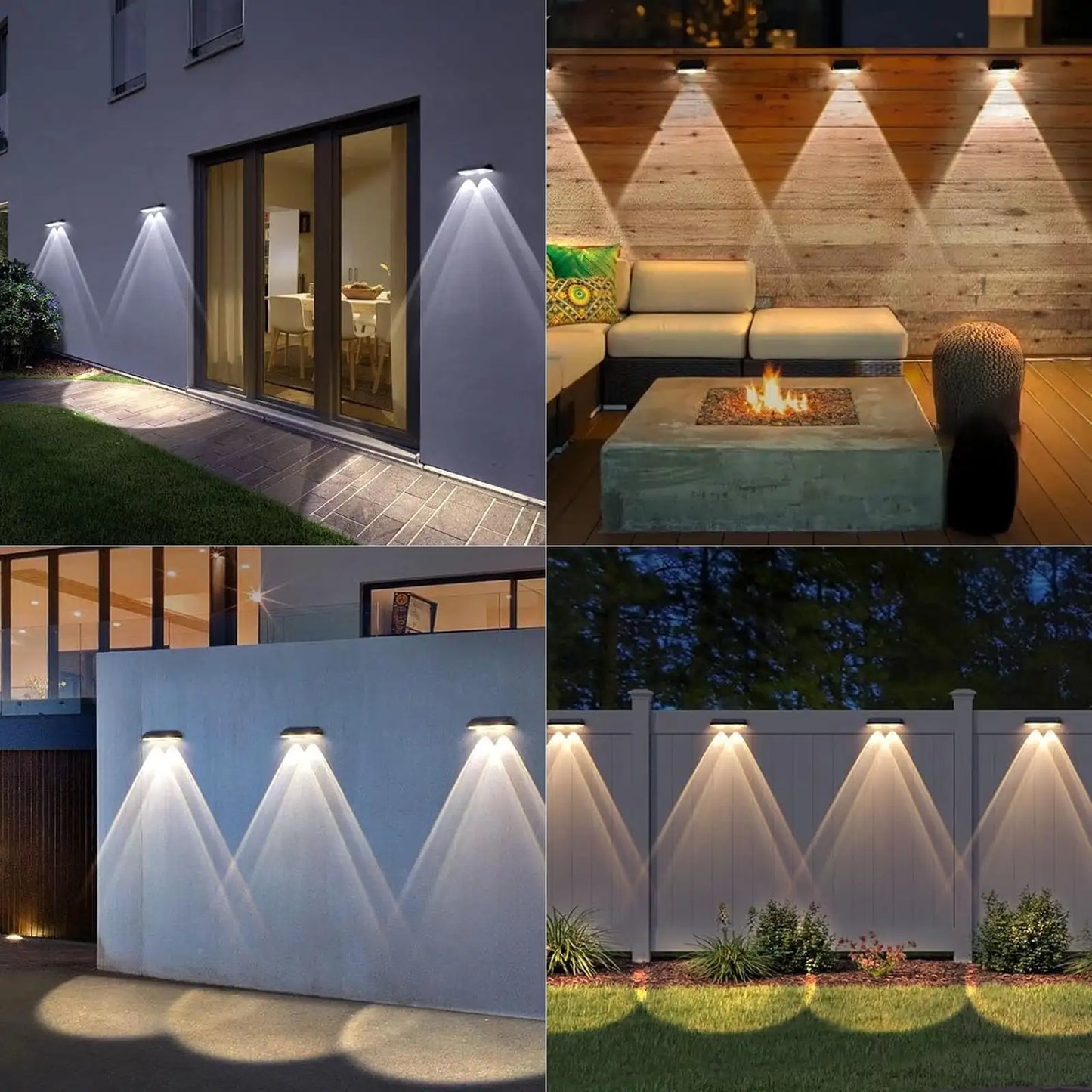 Solar Fence Lights Outdoor- IP65 Waterproof 3 Mode Solar Deck Lights for Outside Yard Railing Step Patio Stair and Wall (6 pack)