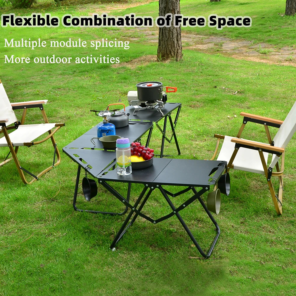 Portable Picnic Table Beach Tables camping Table for Sand Foldable Edge With Hollowing Hangable items More Convenient