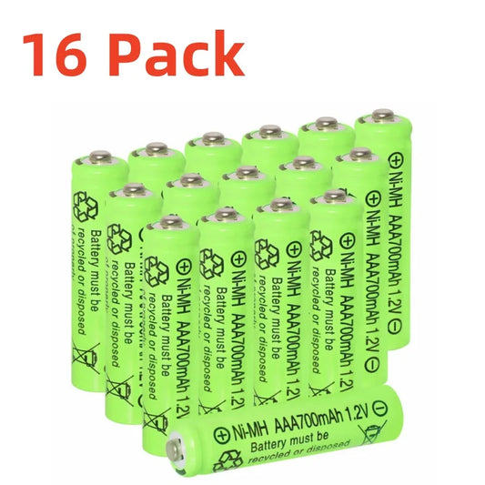 AAA Rechargeable Batteries Set 700mAh 1.2V Ni-MH Triple A Batteries High Capacity for Garden Landscaping Outdoor Solar Lights