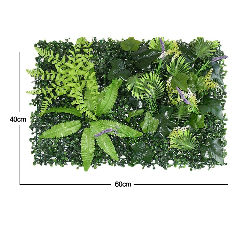 60x40cm Artificial Plant Green Wall Landscape Home Garden Jungle Decor Fake Plants Plastic Lawn Wall Panels Garden Fence Decorat
