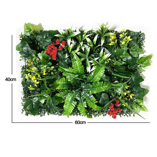 60x40cm Artificial Plant Green Wall Landscape Home Garden Jungle Decor Fake Plants Plastic Lawn Wall Panels Garden Fence Decorat