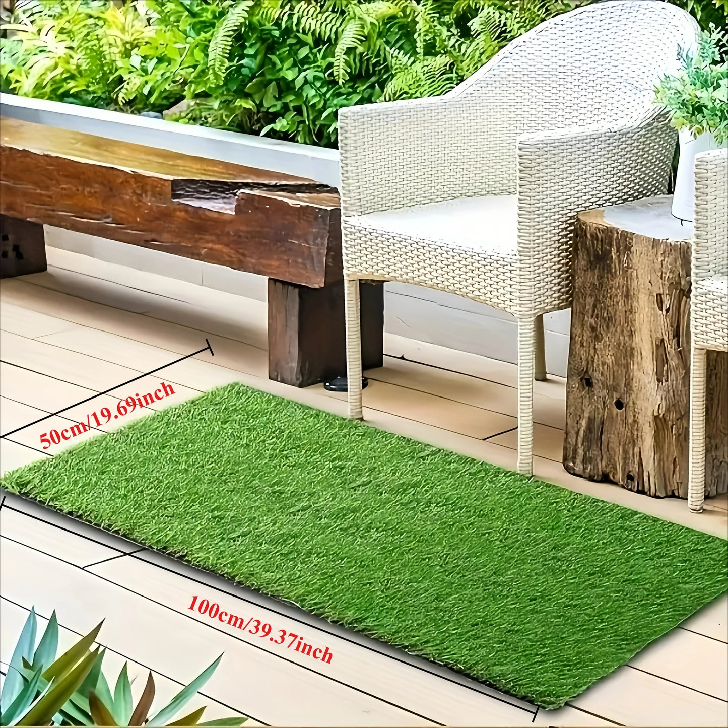 1pc Large Luxury Artificial Grass Mats Durable Plastic Synthetic Lawns for Gardens Balconies Patios Restaurants Hotel Fake Turf