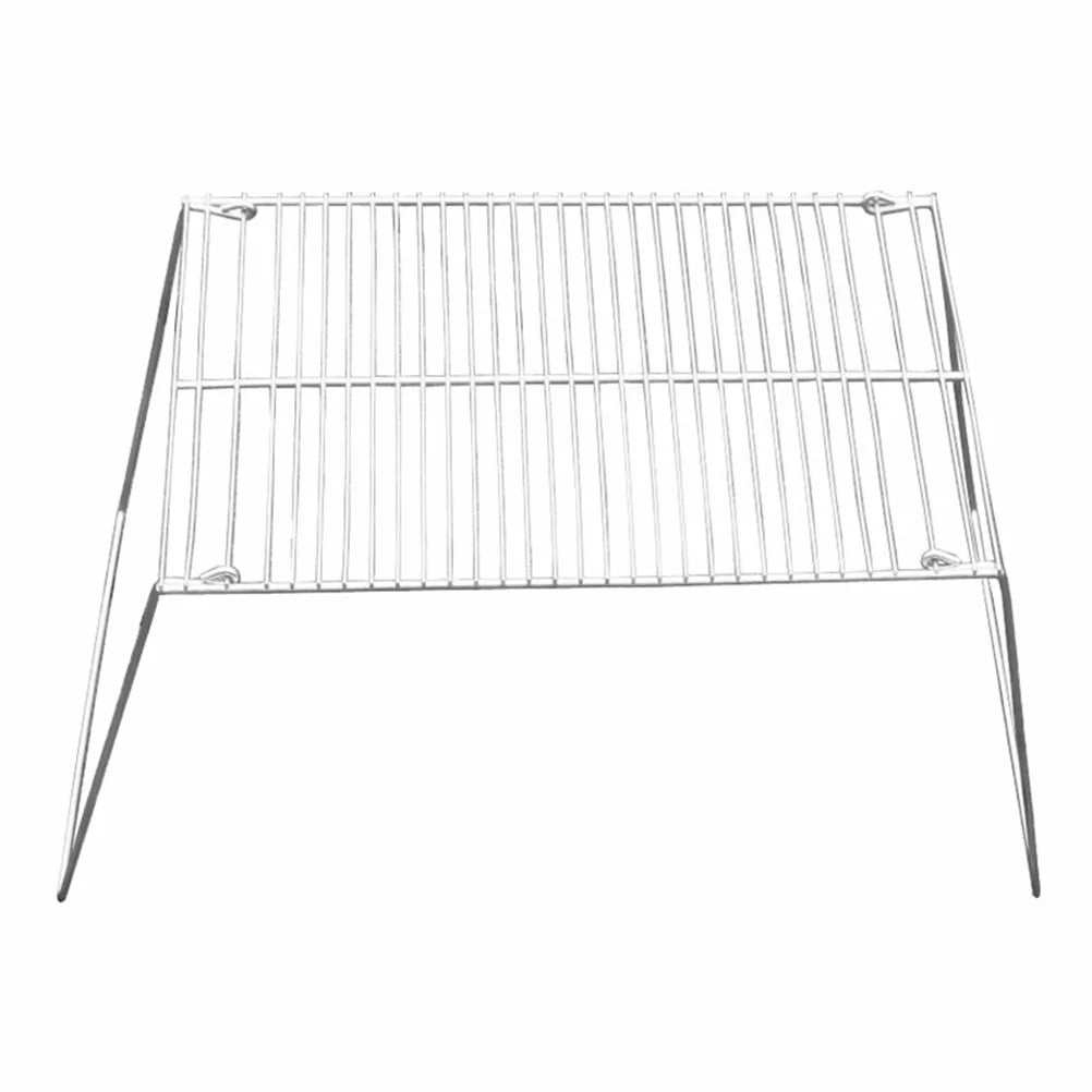 Portable Grill for Camping Stainless Steel Mini BBQ Tools Outdoor Barbecue Accessories Portable BBQ Mesh Barbecue Silver Tools