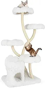 PETSITE 65 Inch Tall Cat Tree, Multi-Level Modern Cat Tree Tower with Sisal Scratching Posts, Cat Condo, Soft Long Plush Covered