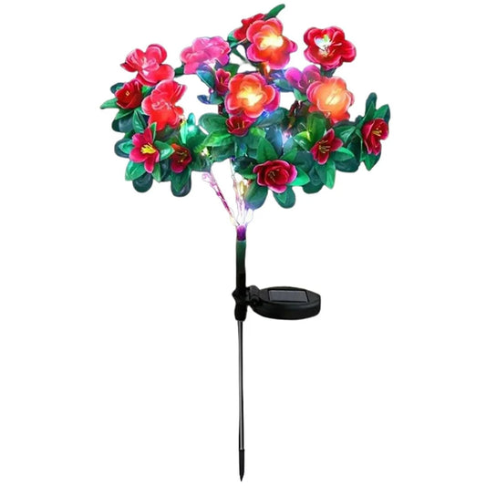 LED Solar Light Waterproof Azalea Solar Flowers Lamp Outdoor Decorative for Garden Yard Lawn Path Lighting Holiday Wedding Decor