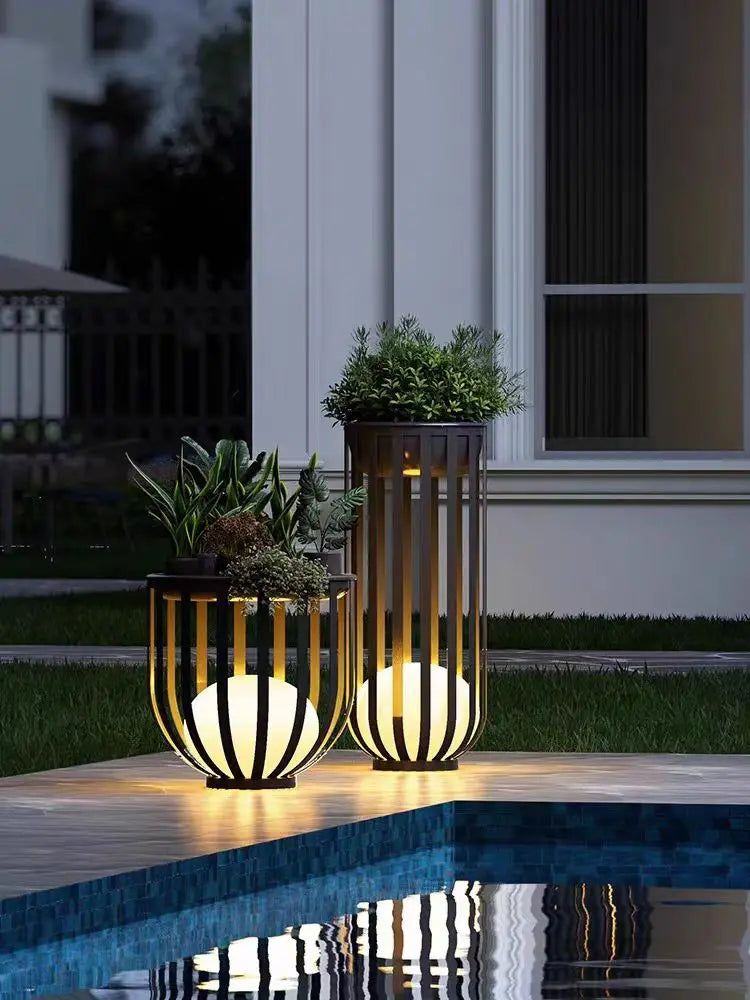 Garden Villa Outdoor Solar Floor Light Courtyard Waterproof Lawn LampTerrace Tea Table Light Outdoor Landscape Decoration