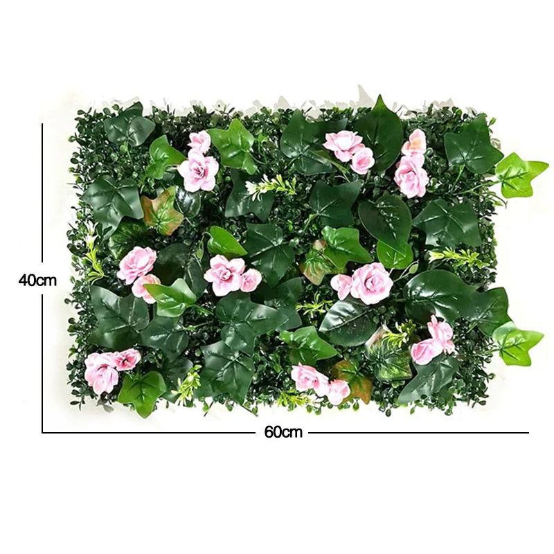 60x40cm Artificial Plant Green Wall Landscape Home Garden Jungle Decor Fake Plants Plastic Lawn Wall Panels Garden Fence Decorat