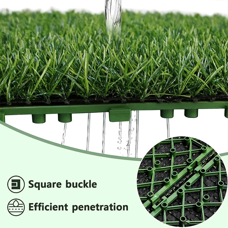 30x30CM Artificial Plant Lawn Green Garden Decor Garden Lawn Patio Balcony Flooring Decor Tiles Turf Mat Grass Rug Suspended Law
