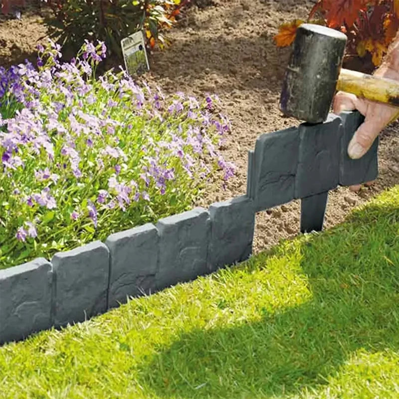 20/10/5pcs Plastic Garden Edging Border, Imitation Stone Fence Panels, Patio Outdoor Barrier