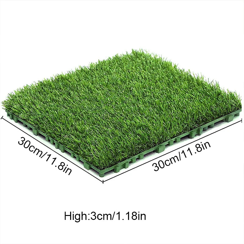 30x30CM Artificial Plant Lawn Green Garden Decor Garden Lawn Patio Balcony Flooring Decor Tiles Turf Mat Grass Rug Suspended Law
