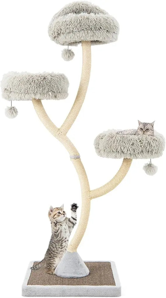 PETSITE 70" Tall Cat Tree, Cat Tower with Scratching Posts and Board, Multi-Level Cat Tower for Large Cats 20 lbs+ with 3 Cozy P