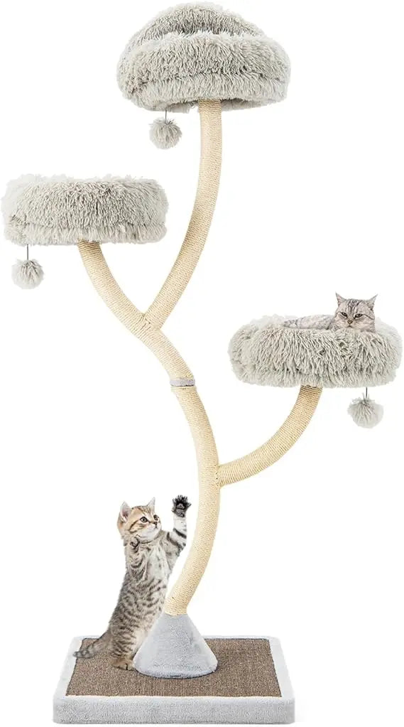 PETSITE 70" Tall Cat Tree, Cat Tower with Scratching Posts and Board, Multi-Level Cat Tower for Large Cats 20 lbs+ with 3 Cozy P