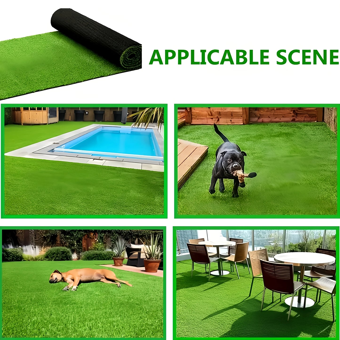 1pc Large Luxury Artificial Grass Mats Durable Plastic Synthetic Lawns for Gardens Balconies Patios Restaurants Hotel Fake Turf