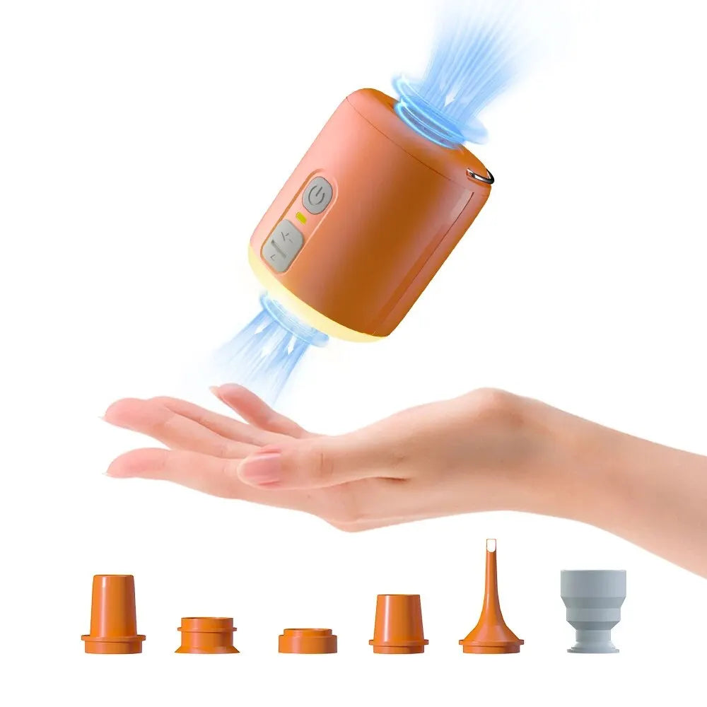 HENGDUAN Electric Air Pump Ultralight Portable Nano Pump 2 Rechargeable Battery with Camping Lantern for Air Cushion, Air Pillow