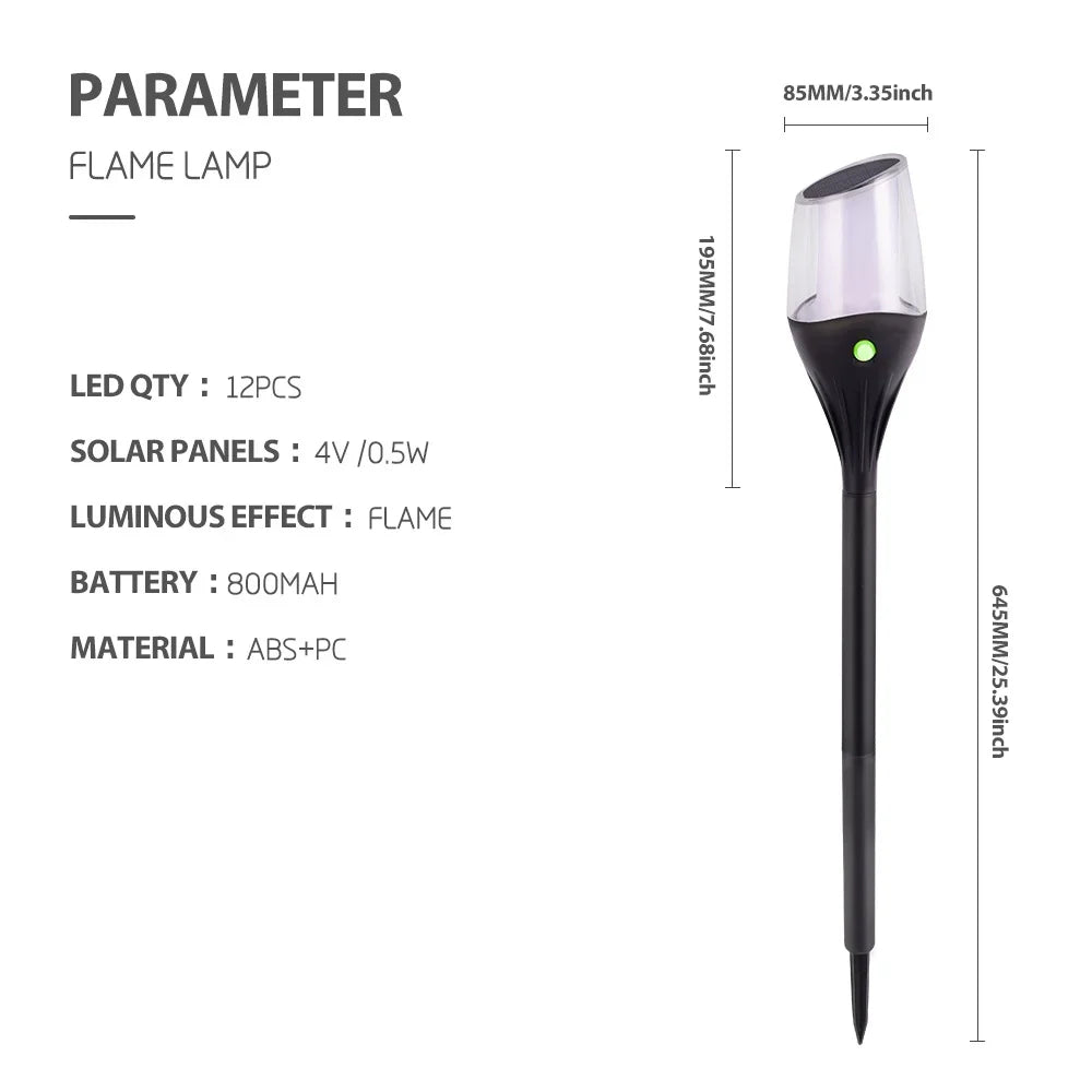 Solar Outdoor Garden Lawn Lamp Lamp Solar Powered Waterproof Landscape Path for Yard Backyard Lawn Patio Decorative LED Lighting