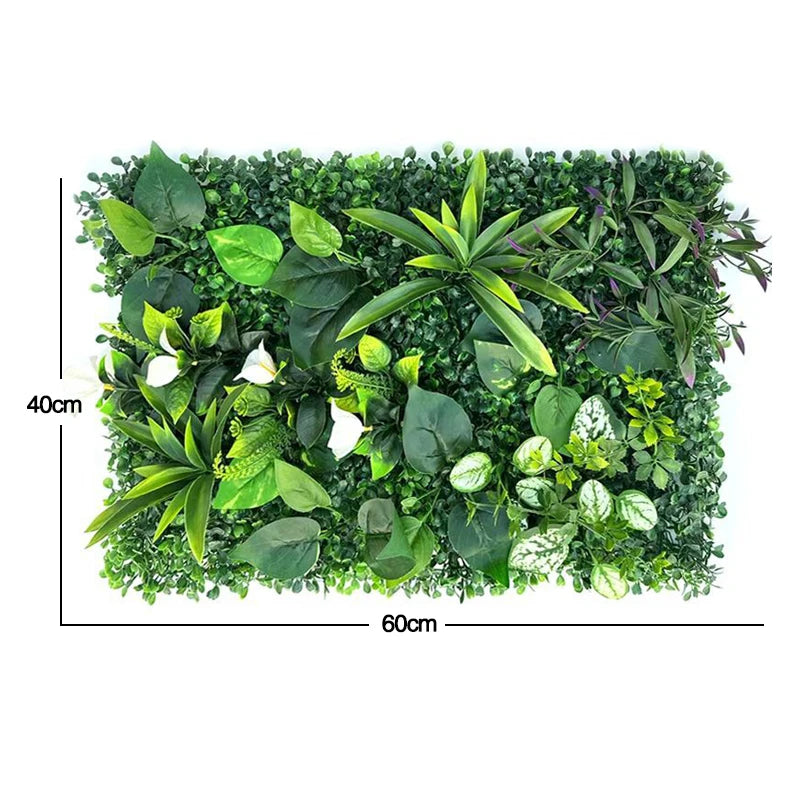 60x40cm Artificial Plant Green Wall Landscape Home Garden Jungle Decor Fake Plants Plastic Lawn Wall Panels Garden Fence Decorat