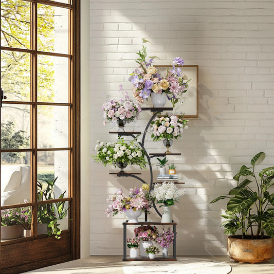 Multilayered Plant Stand Industrial Style Tree-Shaped Plant Stand Display Rack Corner Flower Holder for Garden Planters, Indoor