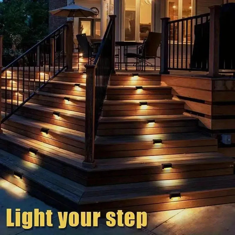 16 PCs of solar outdoor deck lights commercial street LED step lights suitable for balconies terraces stairs fences lanes paths