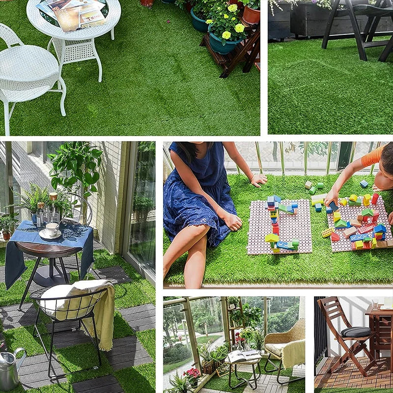 30x30CM Artificial Plant Lawn Green Garden Decor Garden Lawn Patio Balcony Flooring Decor Tiles Turf Mat Grass Rug Suspended Law