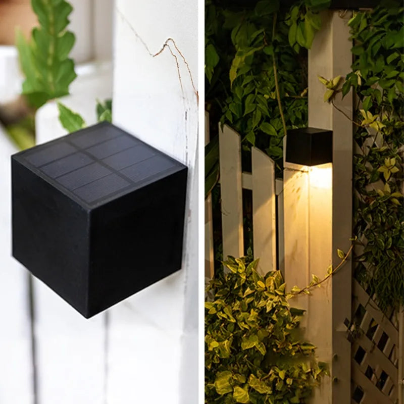2-Pack Solar Powered Oudoor Landscape Wall Lights Waterproof RGBW Outdoor Lights for Garden Patio Yard