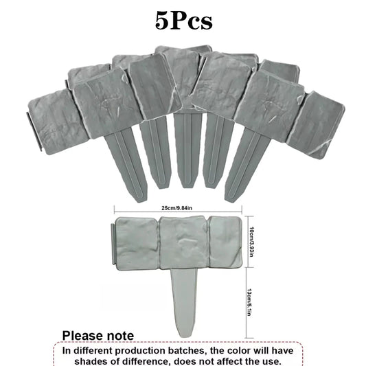 20/10/5pcs Plastic Garden Edging Border, Imitation Stone Fence Panels, Patio Outdoor Barrier