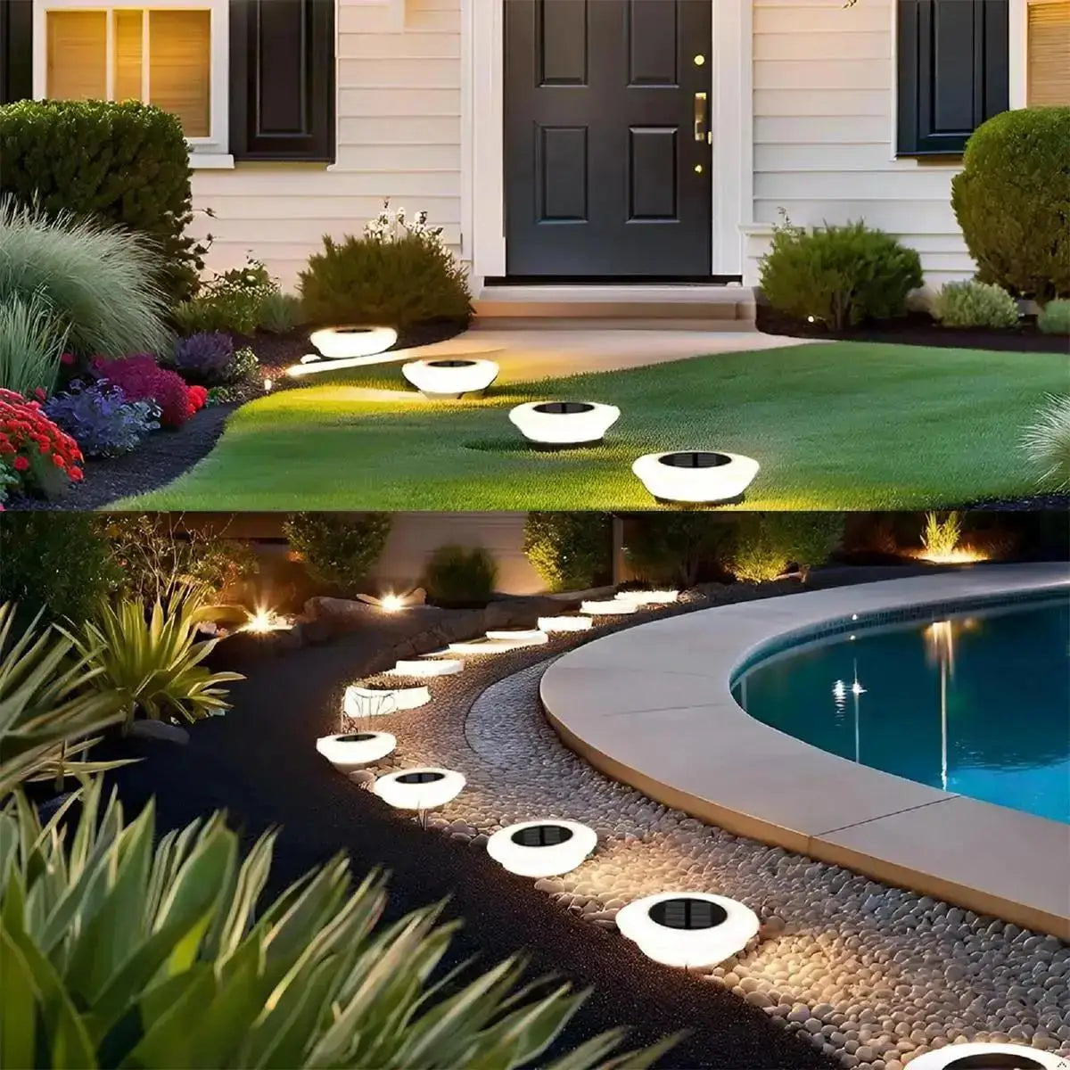 Solar Ground Light Lamp Outdoor Rechargeable Led Waterproof Park Landscape Floor Garden Lamps Decorative Powered Decoration Lawn