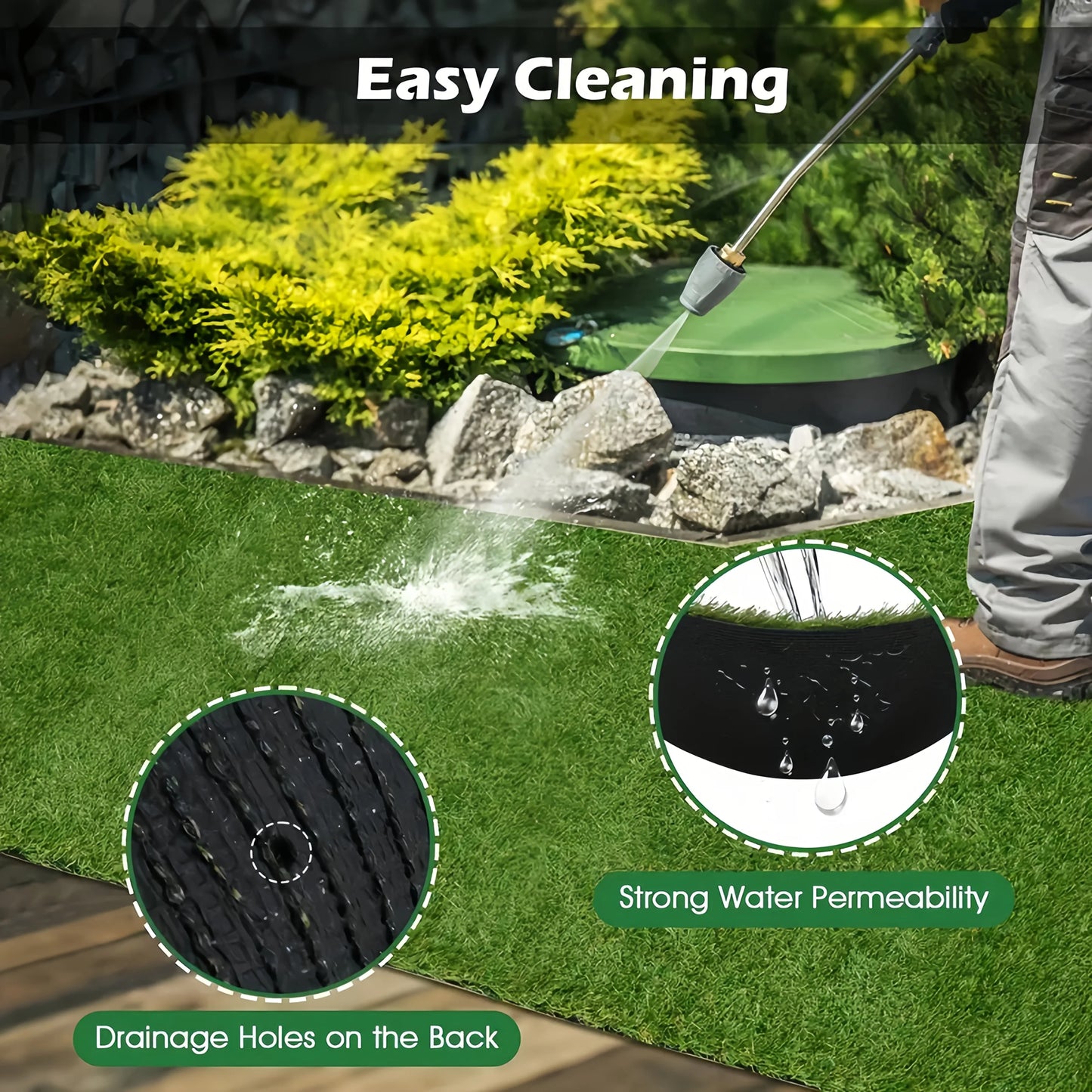 1pc Large Luxury Artificial Grass Mats Durable Plastic Synthetic Lawns for Gardens Balconies Patios Restaurants Hotel Fake Turf