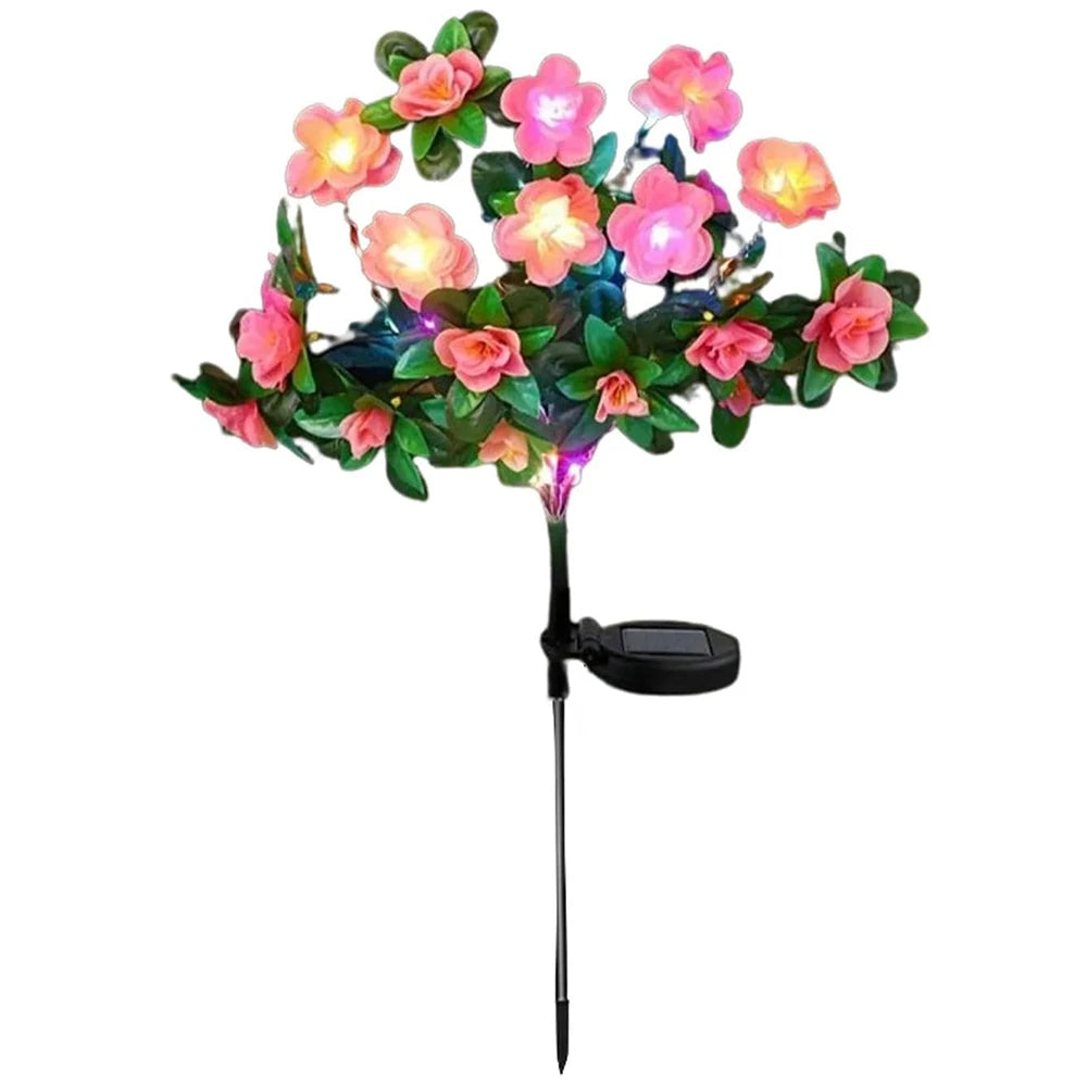 LED Solar Light Waterproof Azalea Solar Flowers Lamp Outdoor Decorative for Garden Yard Lawn Path Lighting Holiday Wedding Decor
